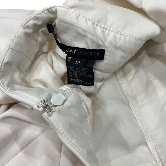 Jay Godfrey Off White Wide Leg Halter Mock Neck Manila Jumpsuit 12 - Picture 5 of 5